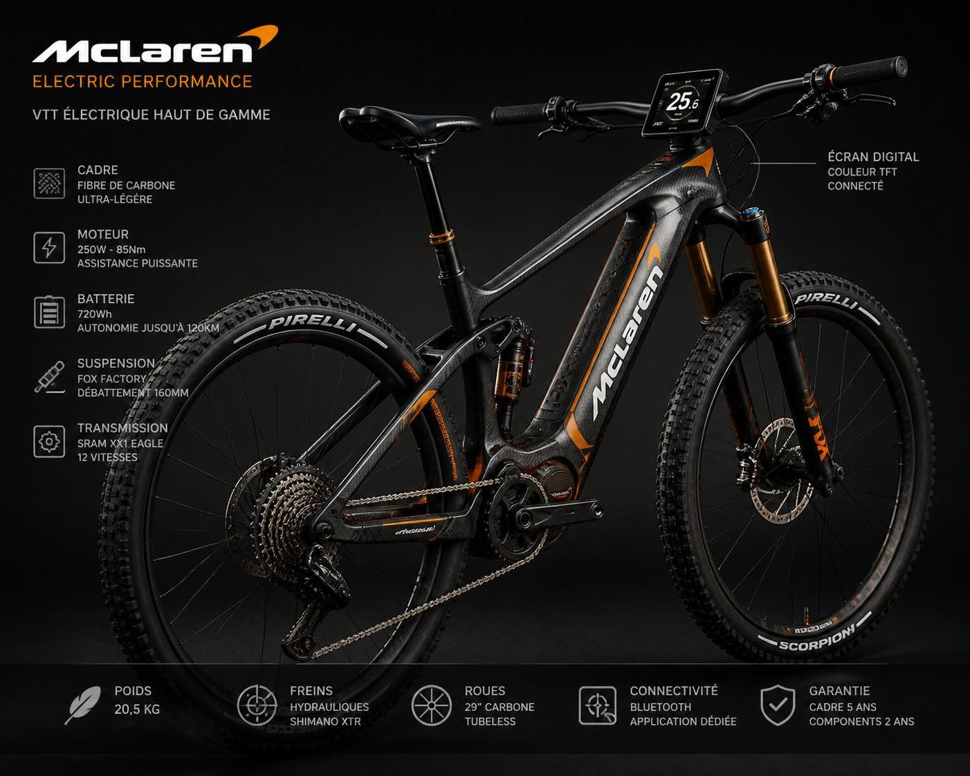 découvrez le vélo sponsorisé par mclaren, alliant haute technologie et design innovant pour une expérience cycliste exceptionnelle.