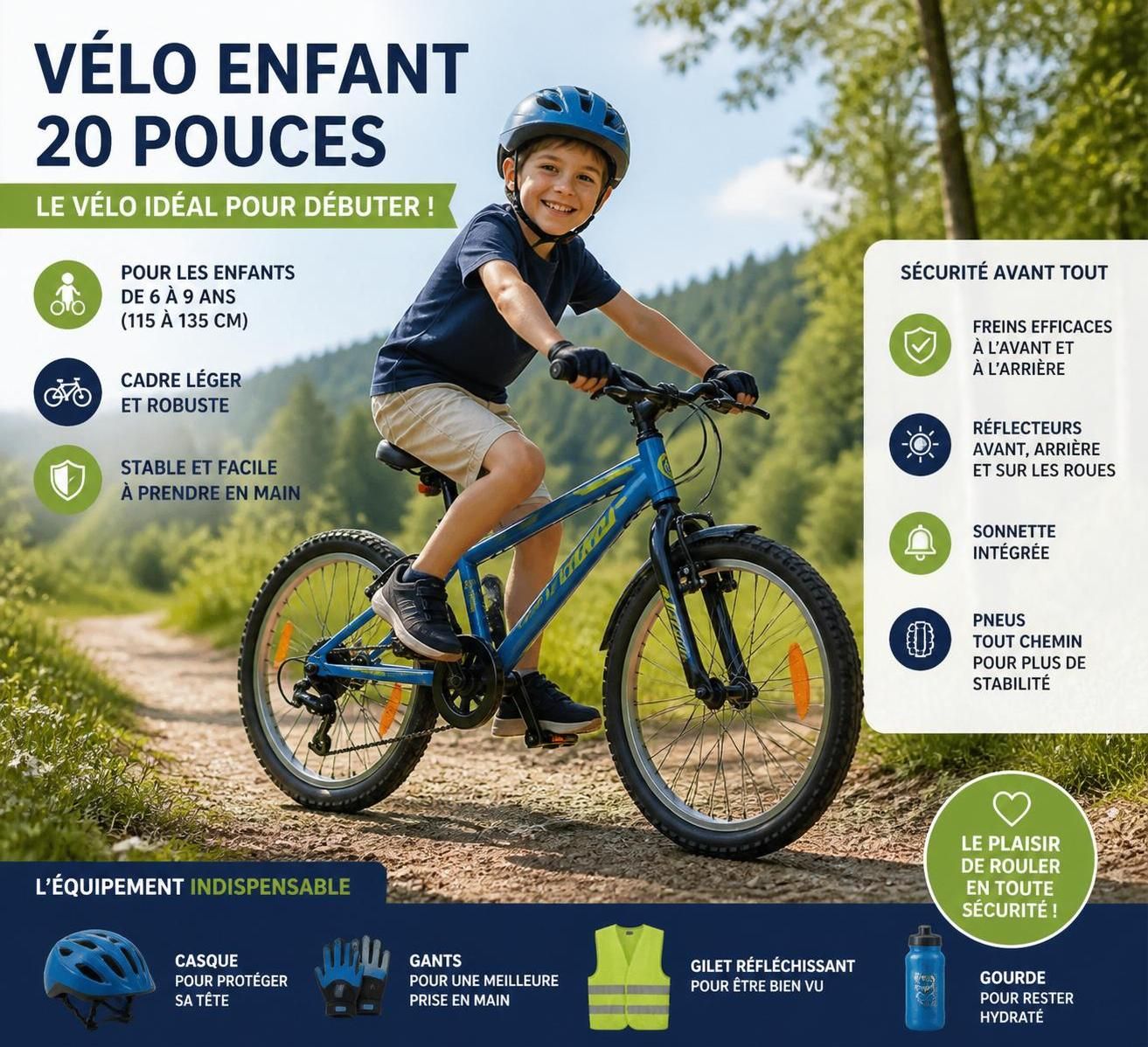 découvrez comment choisir le meilleur vélo 20 pouces pour un enfant débutant, alliant sécurité, confort et facilité d'apprentissage.