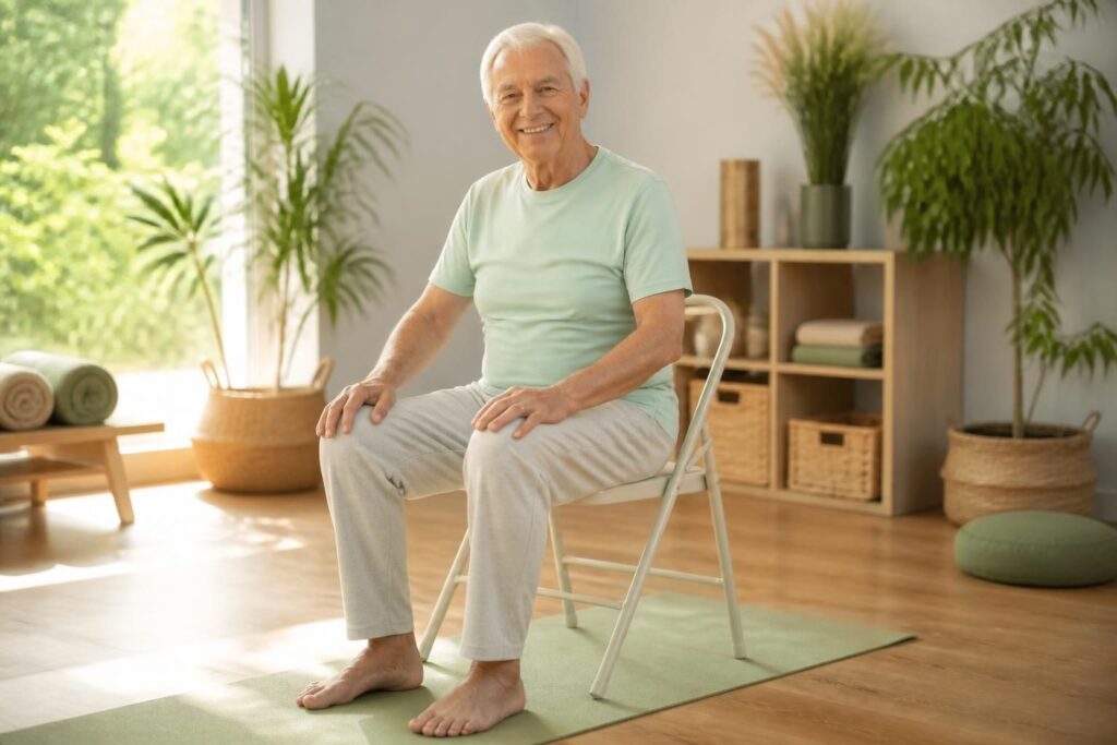 téléchargez gratuitement des séances de yoga sur chaise spécialement conçues pour les seniors en français. des exercices adaptés pour rester en forme et améliorer la souplesse en toute sécurité.