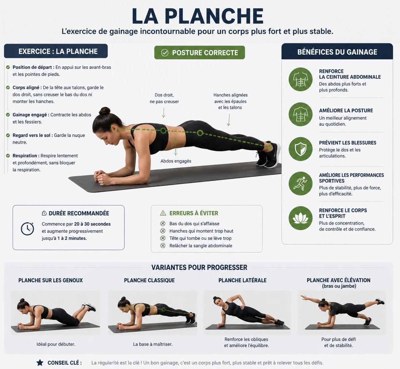 découvrez les bienfaits de l'exercice de la planche sur 30 jours pour renforcer efficacement votre gainage et améliorer votre posture.