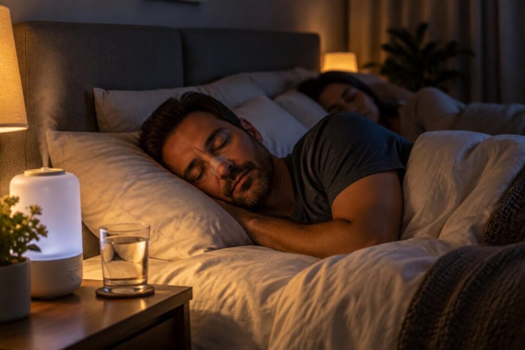 découvrez des astuces simples pour ronfler moins la nuit : positions de sommeil et bonnes habitudes pour réduire les ronflements et mieux dormir.
