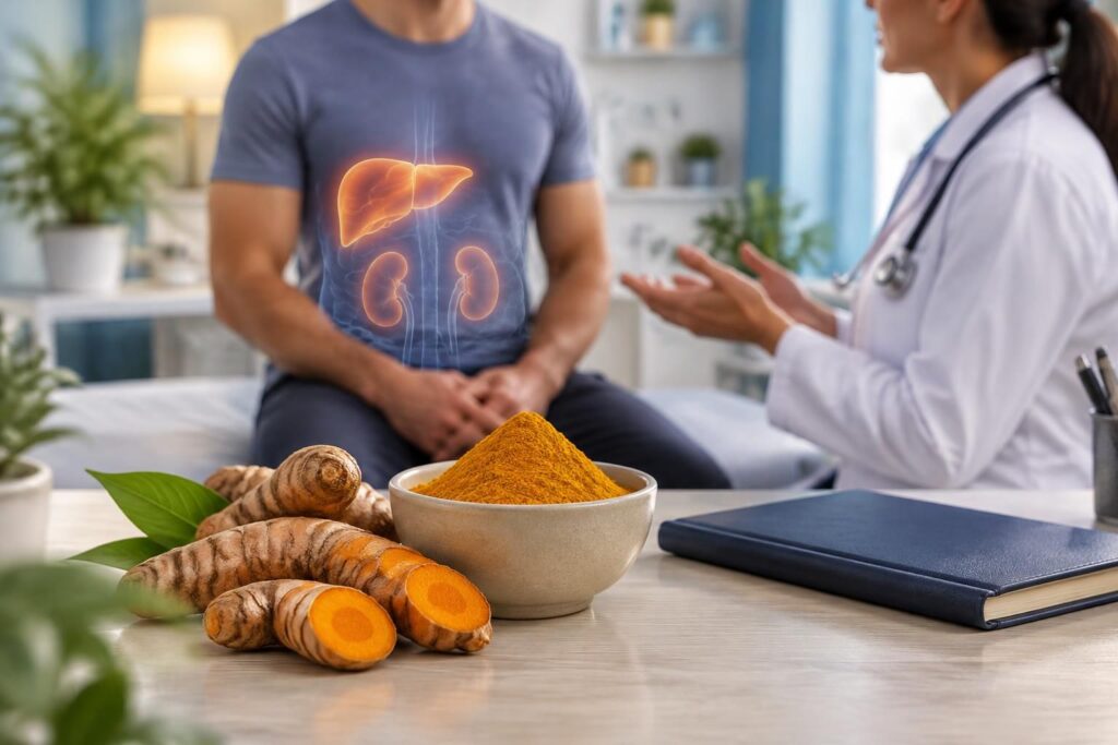 curcuma : découvrez les précautions à prendre pour le foie, les reins et la santé, ainsi que les risques liés aux compléments et aux interactions.