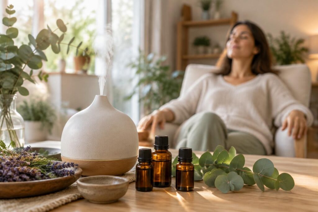 découvrez quelles huiles essentielles peuvent aider à apaiser le stress, l’angoisse et les tensions naturellement, ainsi que les précautions d’usage.