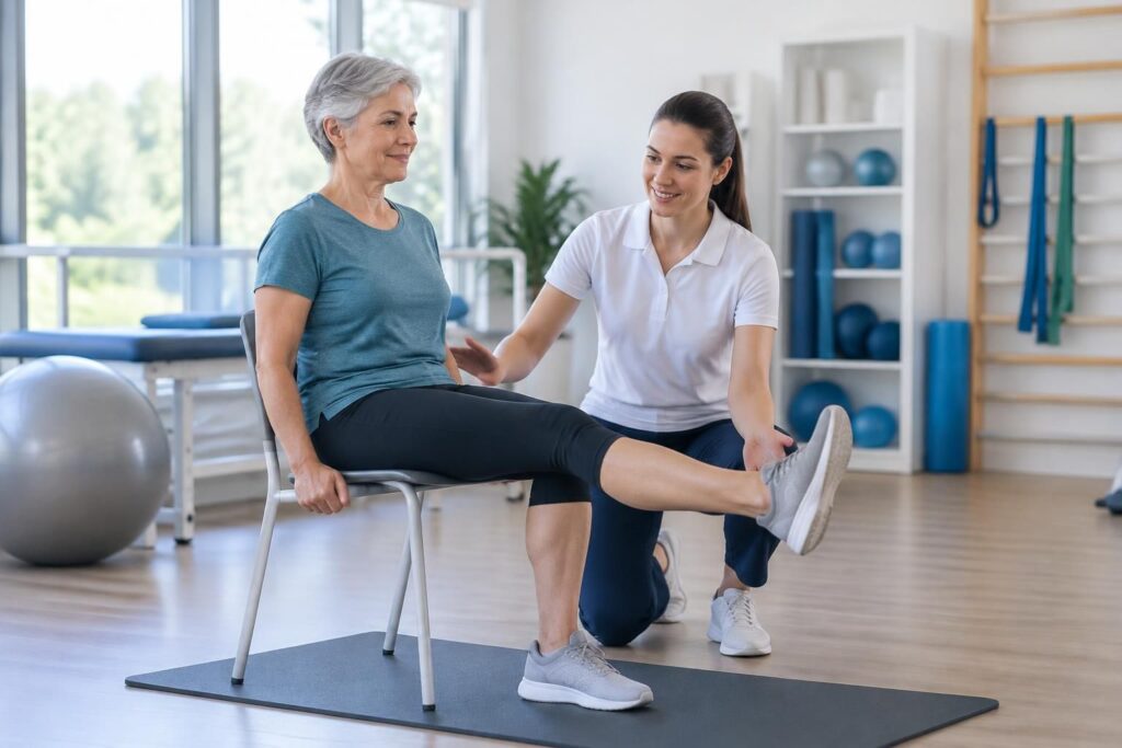 découvrez des exercices de renforcement musculaire du genou adaptés à l’arthrose ou après une blessure, pour bouger progressivement et en toute sécurité.